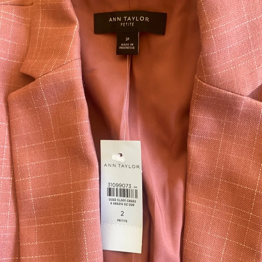 [NEW!] ANN TAYLOR Long One Button Bi-Stretch Suiting Blazer in Rose Pink: 2P - Picture 4 of 9